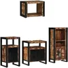 Image de vidaXL Ensemble de mobilier de Salle de Bain 4 pcs Bois Recyclé Solide, Rangement Moderne pour Salle de Bain, mobilier rectangulaire, Organisation Minimaliste, Essentiels Gain de Place