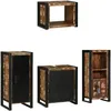 Image de vidaXL Ensemble de mobilier de Salle de Bain 4 pcs Bois Recyclé Solide, Salle de Bain, Solutions de Rangement rectangulaires Modernes, Meuble Design Minimaliste, Organisation Pratique