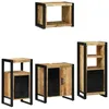 Image de vidaXL Ensemble de mobilier de Salle de Bain avec tiroir 4 pcs, Ensemble de Salle de Bain, Cabinet Moderne rectangulaire, Meuble Mural, Accents en Fer, Accessoires minimalistes