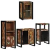 Image de vidaXL Ensemble de mobilier de Salle de Bain 4 pcs Bois Massif recyclé, Ensemble de Salle de Bain Chic, Meuble Moderne de Rangement, étagère Murale, déco élégante et Pratique