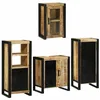 Image de vidaXL Ensemble de mobilier de Salle de Bain avec étagère 4 pcs, Mobilier de Salle de Bain Moderne, Solutions de Rangement élégantes, Installation Murale, Design Fonctionnel pour Un Quotidien Zen