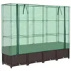 Image de vidaXL Jardinière surélevée avec Housse Aspect rotin 160x40x138 cm, jardinière surélevée de Jardin, bac à Fleurs surélevé, jardinière surélevée avec Aspect rotin