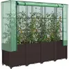 Image de vidaXL Jardinière surélevée avec housse aspect rotin 160x40x153 cm