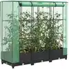 Image de vidaXL Lit surélevé avec housse de serre aspect rotin 120 x 40 x 123 cm