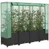 Image de vidaXL Lit surélevé avec housse de serre aspect rotin 160 x 40 x 138 cm