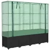 Image de vidaXL Lit surélevé avec Housse de Serre Aspect rotin 160 x 40 x 153 cm