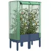 Image de vidaXL Jardinière surélevée avec housse aspect rotin 80x40x140 cm