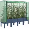 Image de vidaXL Jardinière surélevée avec housse aspect rotin 160x40x140 cm