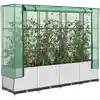 Image de vidaXL Jardinière surélevée avec housse aspect rotin 160x40x138 cm