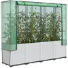 Image de vidaXL Jardinière surélevée avec housse aspect rotin 160x40x153 cm