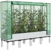 Image de vidaXL Jardinière surélevée avec housse aspect rotin 160x40x140 cm
