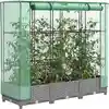 Image de vidaXL Jardinière surélevée avec housse aspect rotin 120x40x123 cm