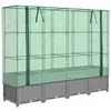 Image de Jardinière surélevée avec housse aspect rotin 160x40x138 cm