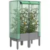 Image de vidaXL Jardinière surélevée avec housse aspect rotin 80x40x140 cm