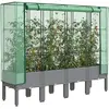 Image de vidaXL Jardinière surélevée avec housse aspect rotin 160x40x140 cm