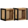 Image de vidaXL Tables de Chevet 2 pcs 40x35x40 cm Bois de manguier Massif Brut, Armoire de lit, Meuble de Chambre à Coucher, Table de Chevet en Bois