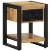 Image de vidaXL Table de Chevet 35x34x45 cm Bois de manguier Massif Brut, Armoire de Chevet, Armoire de lit, Table d'appoint pour Chambre à Coucher