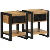 Image de vidaXL Tables de Chevet 2 pcs Bois de manguier Massif Brut