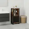 Image de vidaXL Armoire de salle de bain avec porte Marron Bois Recyclé Solide