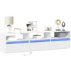 Image de vidaXL Meuble TV mural avec LED blanc 180x31x45 cm