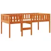 Image de vidaXL Lit pour Enfants sans Matelas Cire Marron 90x200 cm pin Massif, lit Mezzanine, lit Mezzanine avec échelle, Cadre de lit Mezzanine