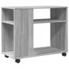 Image de vidaXL Table d'appoint avec Roues Sonoma Gris Bois d'ingénierie