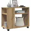 Image de vidaXL Table d'appoint avec roues chêne artisanal bois d'ingénierie