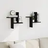 Image de vidaXL Étagères murales 2 pcs noir 38x12x38 cm bois d'ingénierie