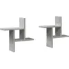 Image de vidaXL Étagères murales 2 pcs Gris béton 38x12x38 cm Bois d'ingénierie