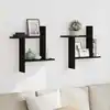 Image de vidaXL Étagères murales 2 pcs noir 50x12x50 cm bois d'ingénierie