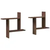 Image de vidaXL Étagères murales 2pcs chêne Marron 50x12x50cm Bois d'ingénierie
