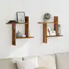 Image de vidaXL Étagères murales 2 pcs vieux bois 50x12x50 cm bois d'ingénierie