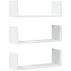 Image de vidaXL Étagères murales 3 pcs Blanc 58x18x18 cm Bois d'ingénierie