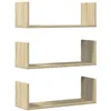 Image de vidaXL Étagères murales 3pcs chêne Sonoma 58x18x18cm Bois d'ingénierie