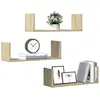 Image de vidaXL Étagères murales 3pcs chêne sonoma 58x18x18cm bois d'ingénierie