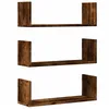 Image de vidaXL Étagères murales 3 pcs chêne fumé 58x18x18 cm Bois d'ingénierie