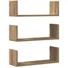 Image de vidaXL Étagères murales 3 pcs chêne Artisanal Bois d'ingénierie