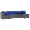 Image de vidaXL Salon de Jardin 5 pcs avec Coussins Gris Résine tressée, Ensemble de canapés d'extérieur, canapé d'angle de Jardin, Salon de Jardin d'angle