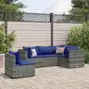 Image de vidaXL Salon de jardin 5 pcs avec coussins Gris Résine tressée