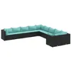 Image de vidaXL Salon de Jardin 10 pcs avec Coussins Noir résine tressée, Ensemble de canapés d'extérieur, canapé d'angle de Jardin, Salon de Jardin d'angle