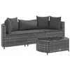 Image de vidaXL Salon de Jardin 4 pcs avec Coussins Gris résine tressée, Ensemble de canapés d'extérieur, canapé d'angle de Jardin, Salon de Jardin d'angle