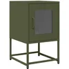 Image de vidaXL Table de Chevet Vert Olive 36x39x60,5 cm Acier laminé à Froid, Table d'appoint, Armoire de lit, Table d'appoint pour Chambre, Table de Nuit