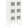 Image de vidaXL Buffet Haut Blanc 68x39x123 cm Acier, Armoire, Armoire de Rangement, Buffet Haut, Armoire latérale, Armoire Haute, Armoire Console