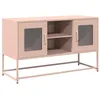 Image de vidaXL Meuble TV Rose 100,5x39x60,5 cm Acier, Support TV, Buffet TV, Meuble multimédia, Banc TV, Meuble HiFi, Centre de Divertissement, Console TV