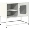 Image de vidaXL Meuble TV Blanc 68x39x60,5 cm Acier, Support TV, Buffet TV, Meuble multimédia, Banc TV, Meuble HiFi, Centre de Divertissement, Console TV