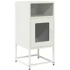 Image de vidaXL Table de Chevet Blanc 36x39x78 cm Acier laminé à Froid, Table d'appoint, Armoire de lit, Table d'appoint pour Chambre, Table de Nuit