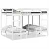Image de vidaXL Lit superposé triple blanc 140x200/70x140 cm bois de pin massif