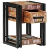 Image de vidaXL Cabinet de Chevet avec tiroir Multicolore 30 x 30 x 40 cm, Table de Nuit Rustique, Meuble de Rangement Compact, Dur, pour Organiser Votre Chambre