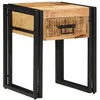 Image de vidaXL Table d'appoint 40 x 40 x 50 cm Bois de Mangue Massif, Table d'appoint Moderne pour Le Salon, Rangement Compact, Meuble Fonctionnel, Accent Robuste en métal