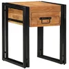 Image de vidaXL Table d'appoint 40 x 40 x 50 cm Bois d'Acacia Massif, Table d'appoint Moderne pour Le Salon, Rangement Compact, Meuble Fonctionnel, Accent Robuste en métal